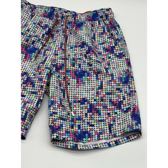 Mens Small Bugatchi multicolor Print‎ mesh lined swim trunks shorts - Picture 3 of 9